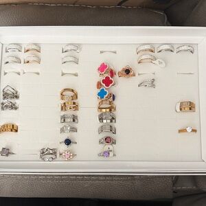 Over 30 Assorted Fashion Rings - Various Sizes